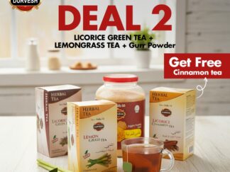 Buy Licorice Green Tea + Lemongrass Tea & Gurr Powder to get Free Cinamon Tea