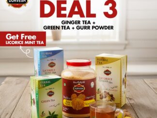 Buy Ginger Tea +Green Tea & Gurr Powder and get Free Licorice Mint Tea